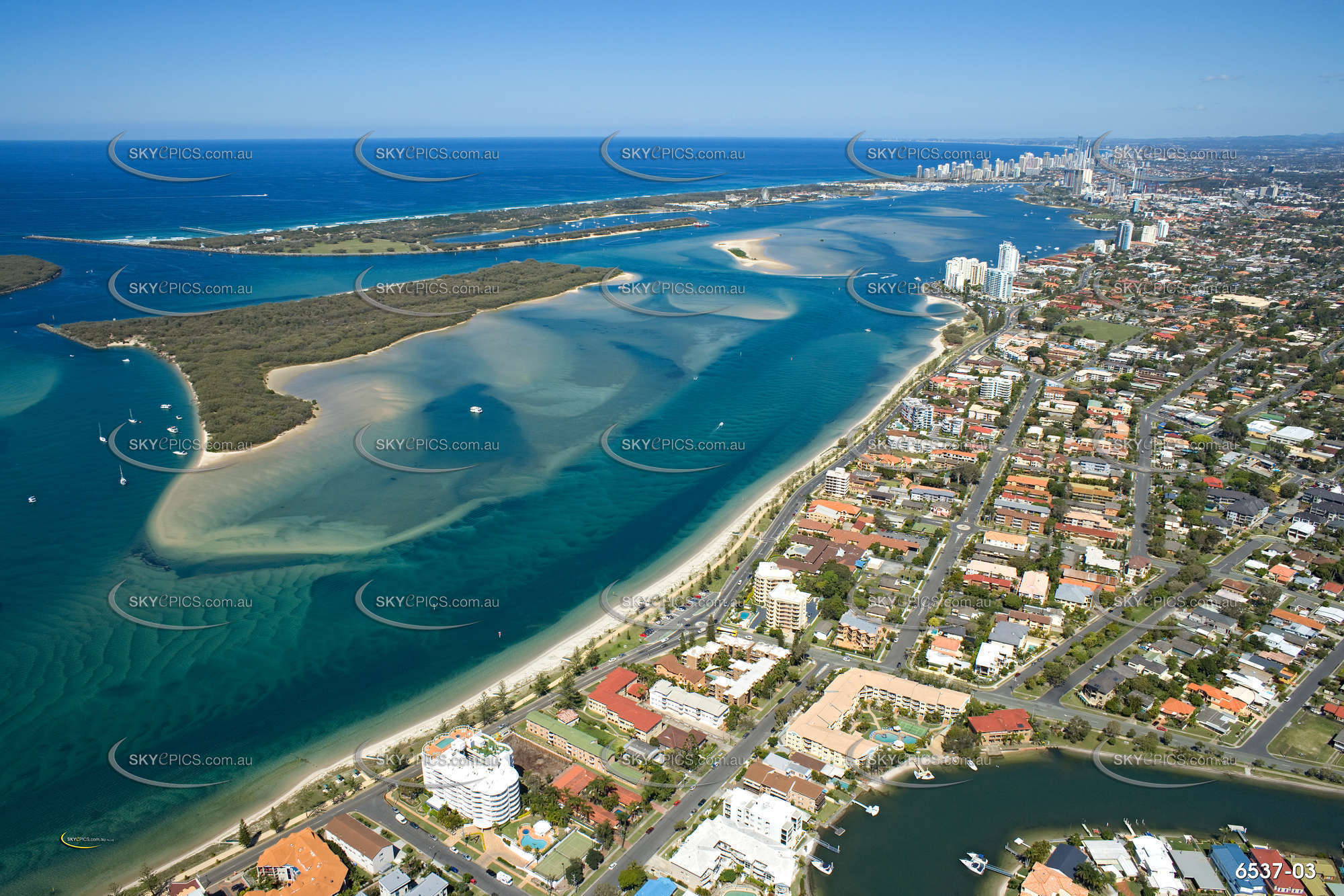 Aerial Photo Biggera Waters QLD Aerial Photography