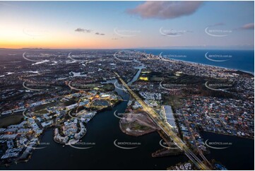 Last Light Aerial Photo Varsity Lakes QLD