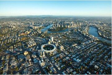 Sunrise Aerial Photo East Brisbane QLD Aerial Photography