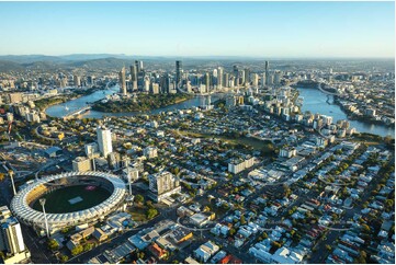 Sunrise Aerial Photo East Brisbane QLD Aerial Photography