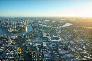 Sunrise Aerial Photo Woolloongabba QLD Aerial Photography