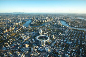 Sunrise Aerial Photo Woolloongabba QLD Aerial Photography