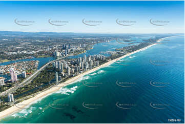 Sand Bypass Jetty & Sand Stockpile - The Spit QLD Aerial Photography