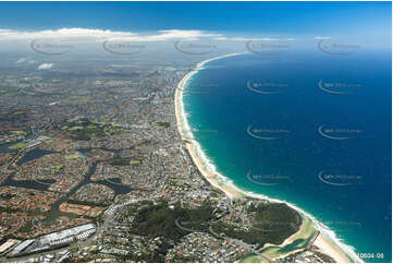 A High Aerial Photo of the Burleigh Heads Area QLD Aerial Photography