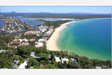 Approaching the Noosa River Bar QLD Aerial Photography