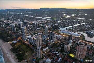 Broadbeach at Last Light QLD Aerial Photography