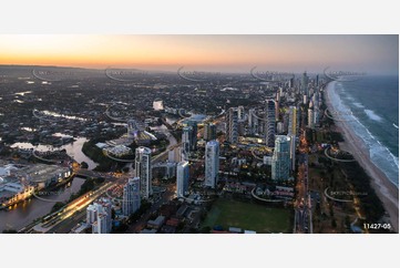 Broadbeach at Last Light QLD Aerial Photography