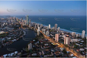 Cavill Avenue Surfers Paradise at Last Light QLD Aerial Photography