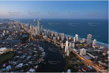 Cavill Avenue Surfers Paradise at Last Light QLD Aerial Photography