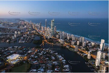 Cavill Avenue Surfers Paradise at Last Light QLD Aerial Photography