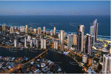 Cavill Avenue Surfers Paradise at Last Light QLD Aerial Photography