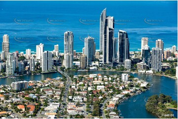 Chevron Island at Surfers Paradise QLD Aerial Photography