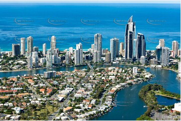 Chevron Island at Surfers Paradise QLD Aerial Photography