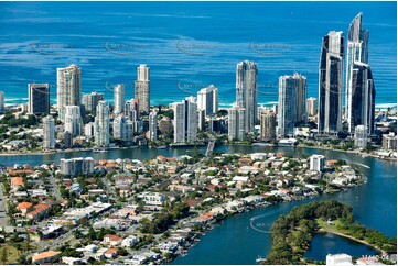 Chevron Island at Surfers Paradise QLD Aerial Photography