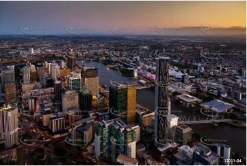 Brisbane City At Dusk QLD Aerial Photography