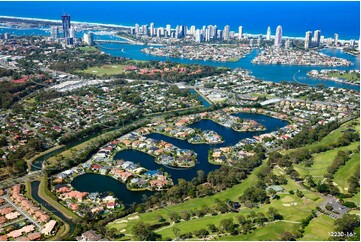 Surfers Waters Estate Southport Gold Coast QLD Aerial Photography