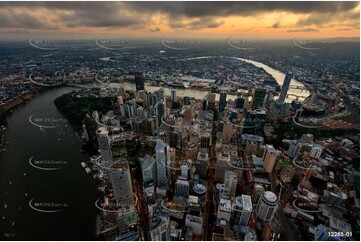 Brisbane City At Dusk QLD Aerial Photography