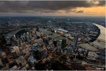 Brisbane City At Dusk QLD Aerial Photography