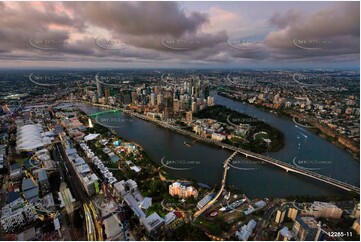 Brisbane City At Dusk QLD Aerial Photography