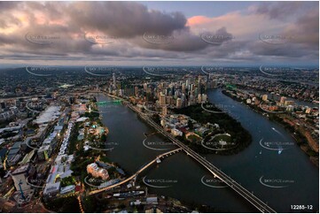 Brisbane City At Dusk QLD Aerial Photography