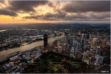 Brisbane City At Dusk QLD Aerial Photography