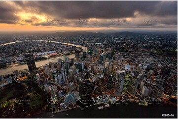 Brisbane City At Dusk QLD Aerial Photography