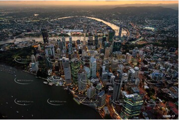 Brisbane City At Dusk QLD Aerial Photography