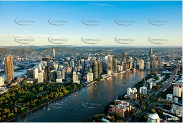 Brisbane City In Early Morning Light QLD Aerial Photography