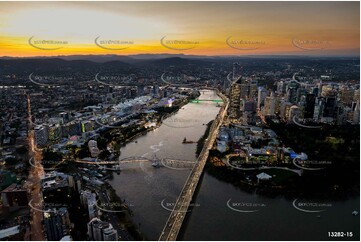 Brisbane City at Last Light QLD Aerial Photography