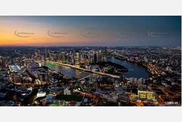 Brisbane City at Last Light QLD Aerial Photography