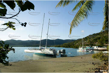 Yachts on the beach. QLD Aerial Photography