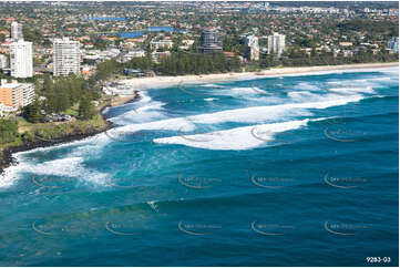 Aerial Photo Burleigh Heads Surf Break QLD Aerial Photography