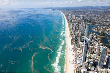 An Algal Bloom off Surfers Paradise QLD Aerial Photography