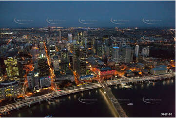 Aerial Photo of Brisbane City at Last Light QLD Aerial Photography