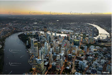 Night Aerial Photo Brisbane City QLD Aerial Photography