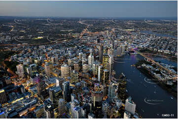 Night Aerial Photo Brisbane City QLD Aerial Photography