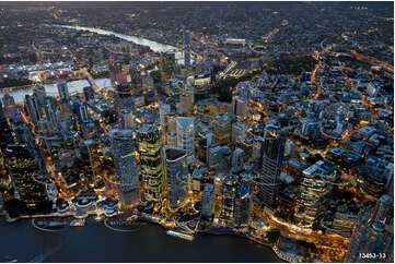 Night Aerial Photo Brisbane City QLD Aerial Photography