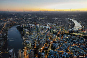 Night Aerial Photo Brisbane City QLD Aerial Photography