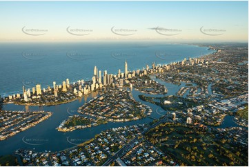 Sunset Aerial Photo Surfers Paradise QLD Aerial Photography