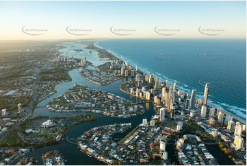 Sunset Aerial Photo Surfers Paradise QLD Aerial Photography