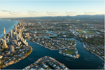 Sunset Aerial Photo Surfers Paradise QLD Aerial Photography