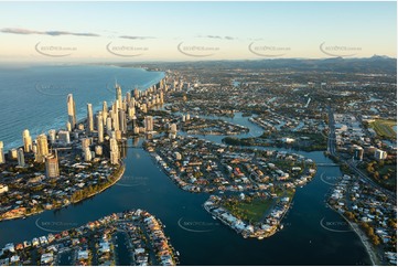 Sunset Aerial Photo Surfers Paradise QLD Aerial Photography