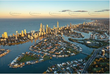 Sunset Aerial Photo Surfers Paradise QLD Aerial Photography