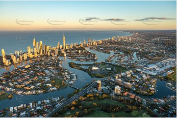 Sunset Aerial Photo Surfers Paradise QLD Aerial Photography