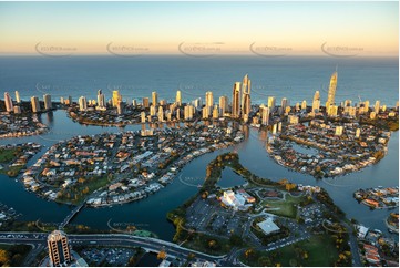 Sunset Aerial Photo Surfers Paradise QLD Aerial Photography