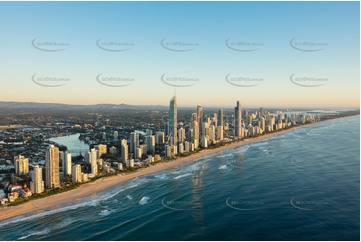 Sunrise Aerial Photo Surfers Paradise QLD Aerial Photography