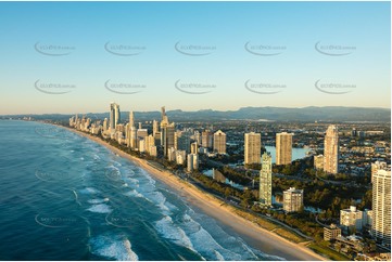 Sunrise Aerial Photo Main Beach QLD Aerial Photography