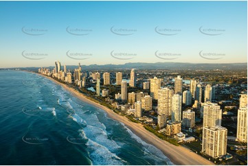 Sunrise Aerial Photo Main Beach QLD Aerial Photography