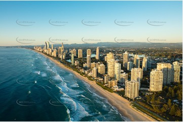 Sunrise Aerial Photo Main Beach QLD Aerial Photography