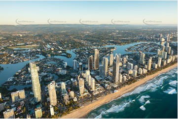 Sunrise Aerial Photo Surfers Paradise QLD Aerial Photography